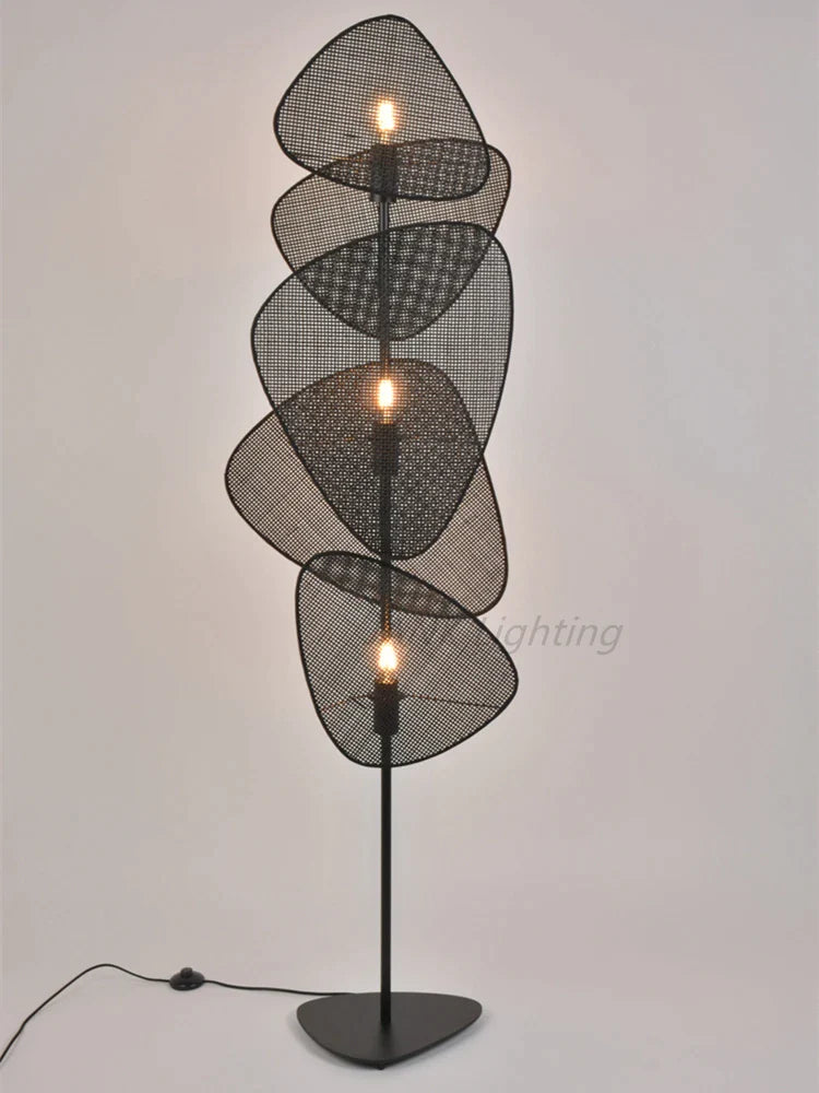 Afralia™ Rattan Screen Floor Lamp: French Designer Knitting, Living Room Bedroom House Decor