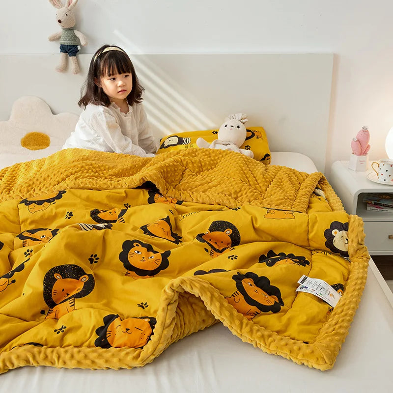 Afralia™ Cotton Floral Double Quilt | Retro Soothe Doudou Bedding Blanket