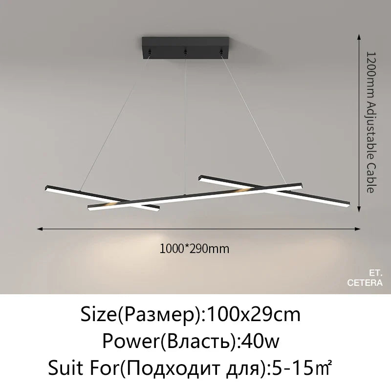 Afralia™ Modern LED Chandelier for Living Room Dining Kitchen Ceiling Light