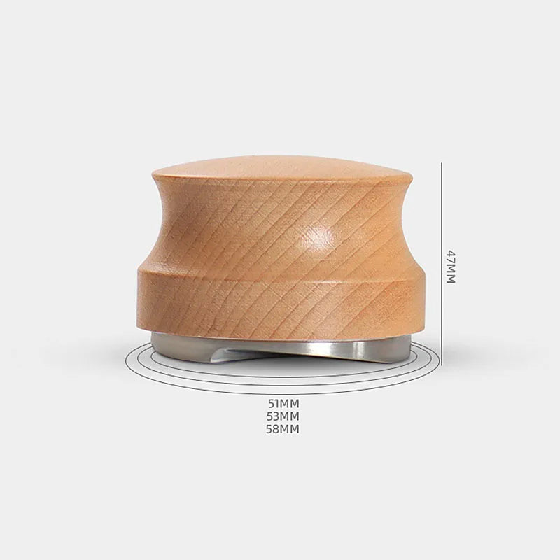 Afralia™ Professional Espresso Tamper, Adjustable Depth, 51/53/58mm Stainless Steel Beech Wood Handle