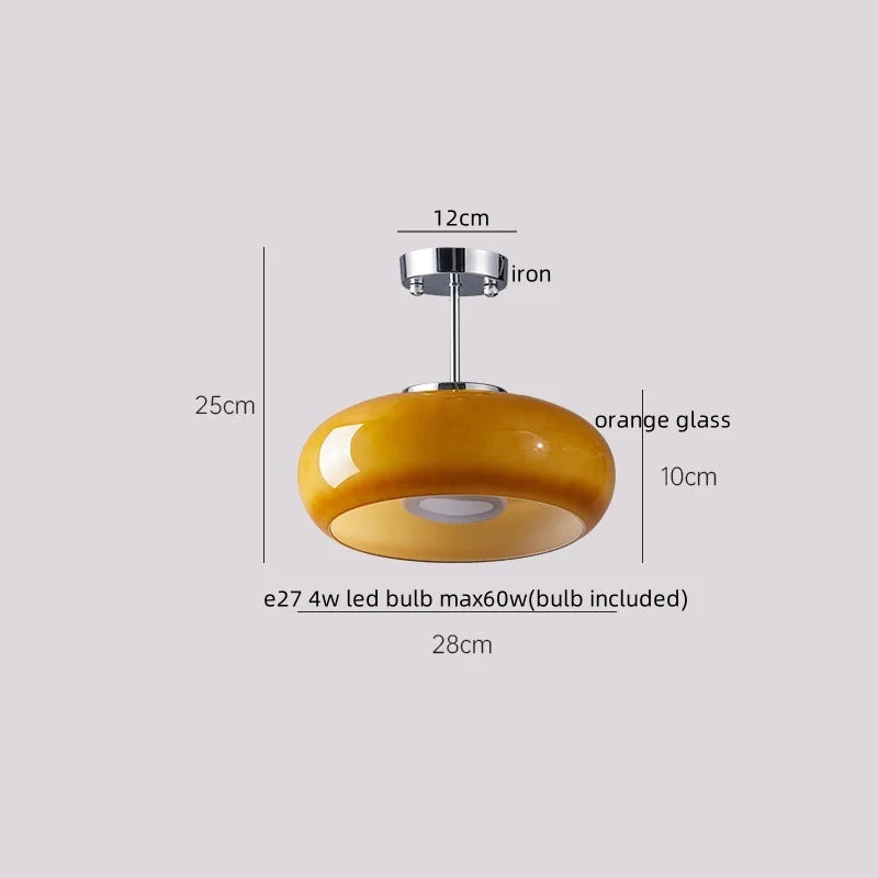Afralia™ Glass LED Ceiling Lamp Copper Walnut Modern Living Room Lighting Fixtures