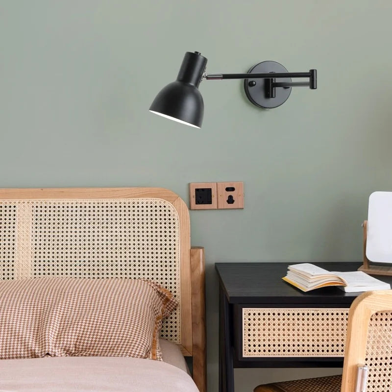 Afralia™ Black Iron LED Wall Sconce for Home Decor - Modern Nordic Style