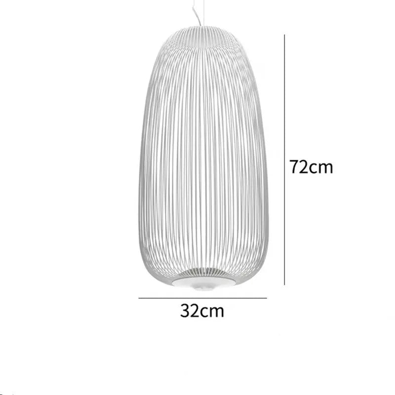 Afralia™ Spokes Pendant: Minimalist Birdcage Hanging Light for Villa, Lobby, Staircase & Home Decor