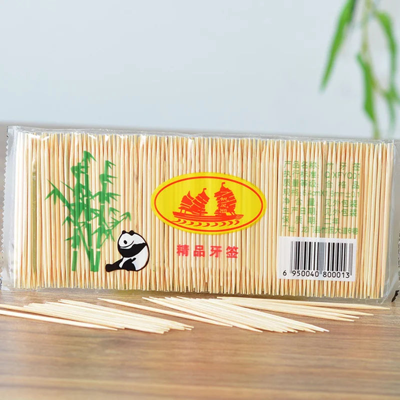 Bamboo Toothpicks 200PCS Bag Afralia™ Natural Disposable Toothsticks