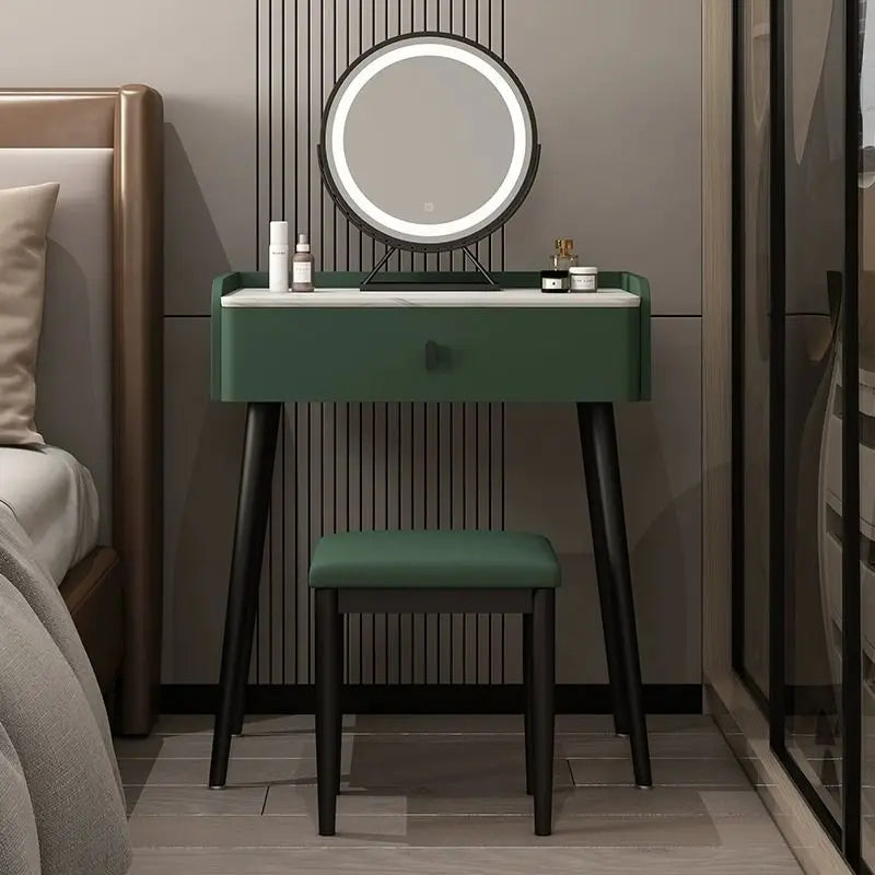 Afralia™ Modern Mirrored Dressing Table Luxury Organizer for Professional Women's Bedroom