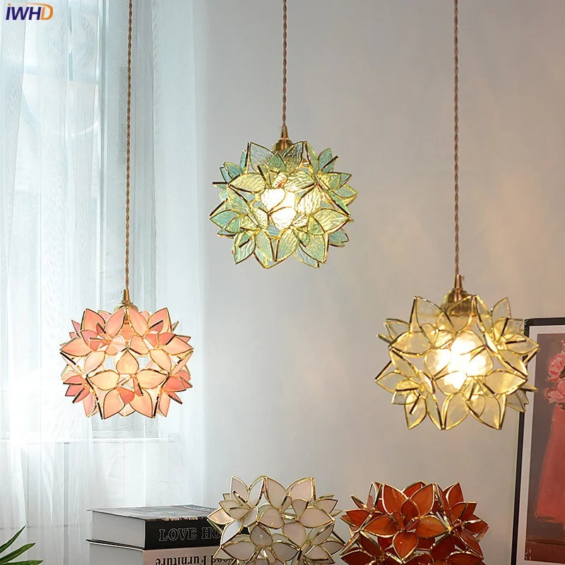 Afralia™ Glass Copper LED Pendant Lamp | Nordic Modern Luxury Hanging Light
