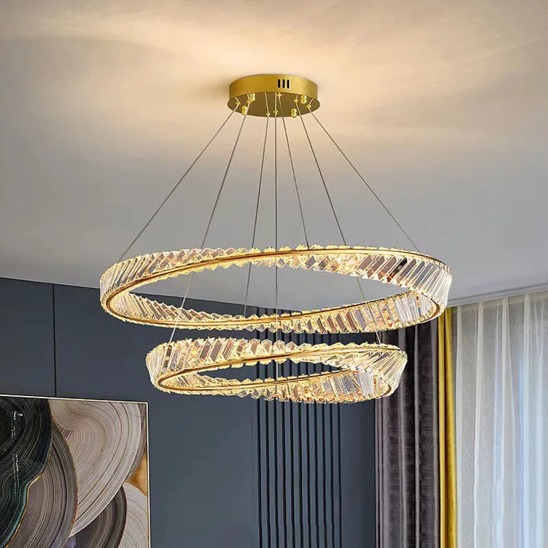 Afralia™ Crystal Stainless Steel Ceiling Pendant Light for Luxurious Living