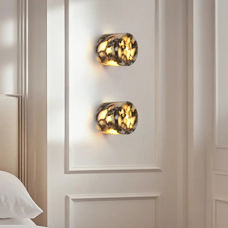 Afralia™ LED Wall Lamp Modern Wabi Sabi Stone Mirror Light for Home Decor