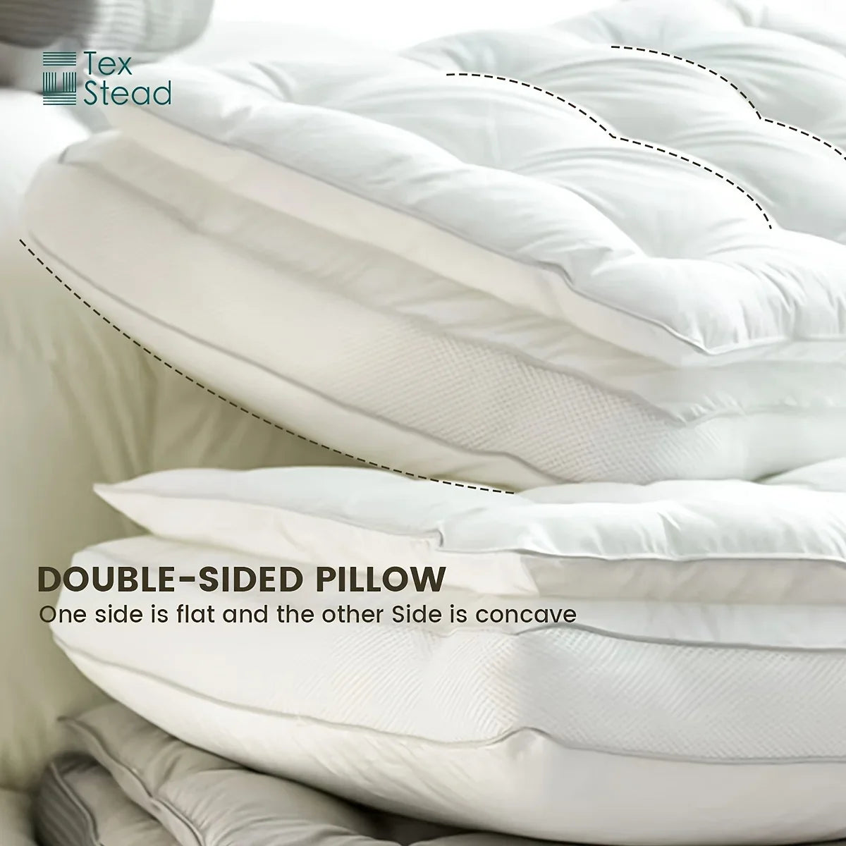 Afralia™ Double Layer Fiber Pillow: Soft & Fluffy Hotel Adult Neck Pillow for All Sleepers