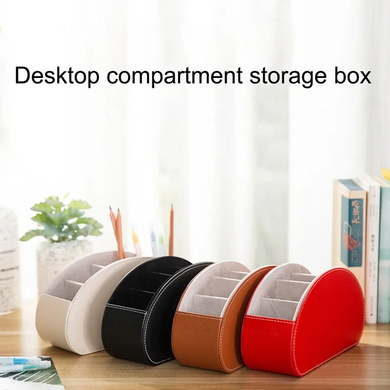 Leather Remote Caddy, 360° Spinning TV Holder Organizer for Bedside Table by Afralia™