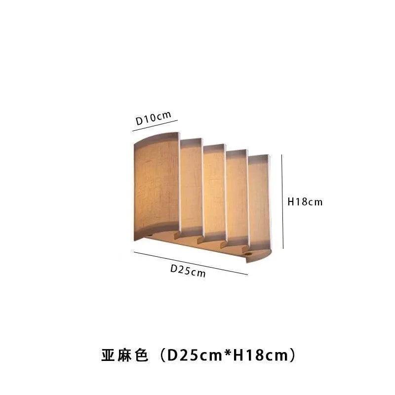 Afralia™ Japanese Cloth LED Wall Lamp for Hotel Living Room, Bedroom, Retro Wall Lights