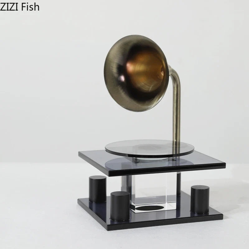 Afralia™ Crystal Music Equipment Model Ornament Decor - Modern Desk Artwork