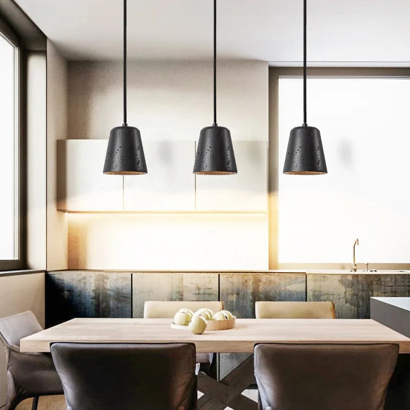 Afralia™ Black Travertine Pendant Light - Nordic Minimalism LED Pendant Lamps for Living Dining Room