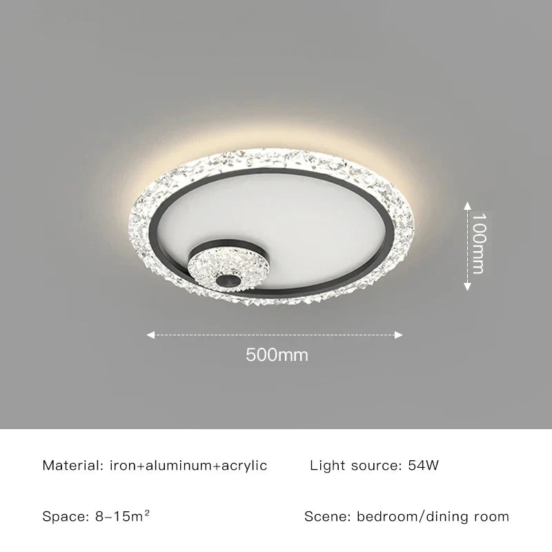 Afralia™ Golden Crystal LED Ceiling Lamps for Bedroom Kitchen Bathroom - Luxury Chandeliers