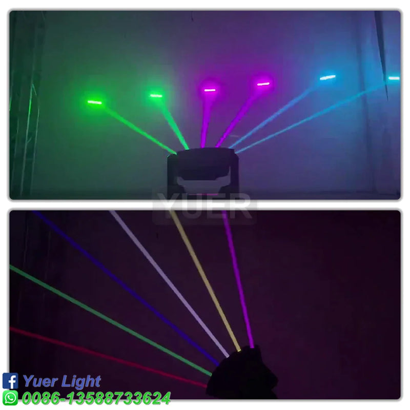 Afralia™ 6 Eyes RGB Beam Moving Head Laser Light - Nightclub Stage Lighting