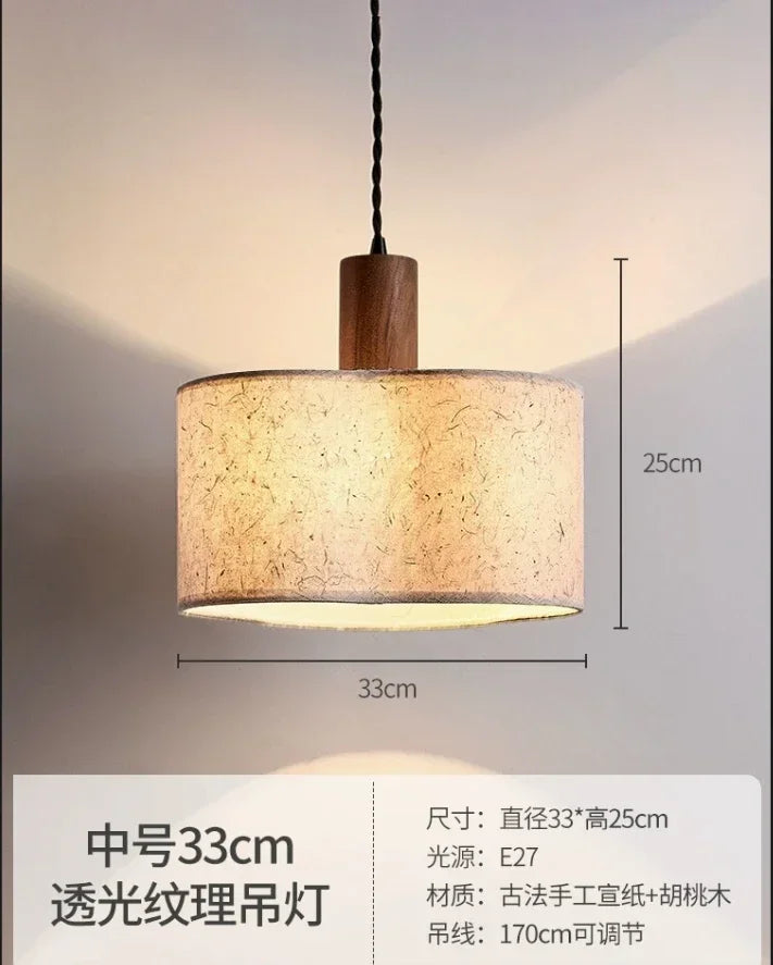 Afralia™ Cream Wabi-sabi Chandelier Lamp Retro Japanese-style Bedroom Decor Lighting