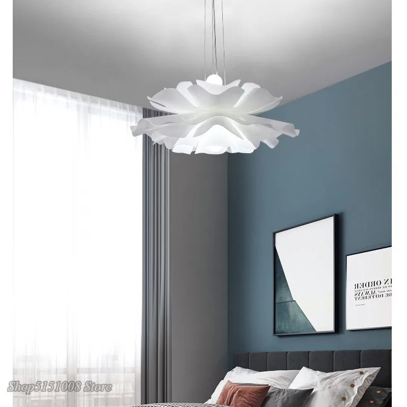 Afralia™ White Acrylic LED Bedroom Chandelier, Modern Nordic Design for Living Room and Girl's Room