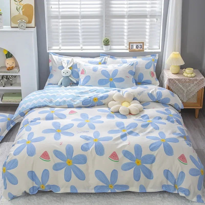 Afralia™ Printed Duvet Cover Set King Size: Lovely, Single Double Blanket Comforter & Pillowcase