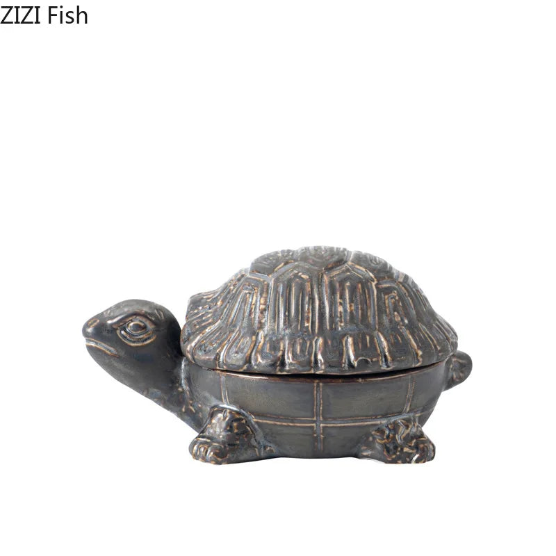 Afralia™ Turtle Ceramic Ashtray - Smoking Accessories, Desktop Standby & Office Table Essential