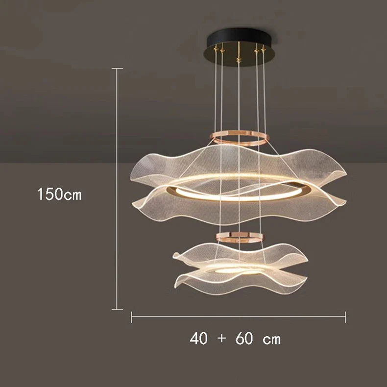 Afralia™ Round Modern LED Ceiling Chandelier for Living Room and Dining Room