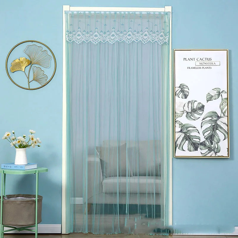 Afralia™ Lace Embroider Summer Insect Net Door Curtain for Living Room and Bedroom