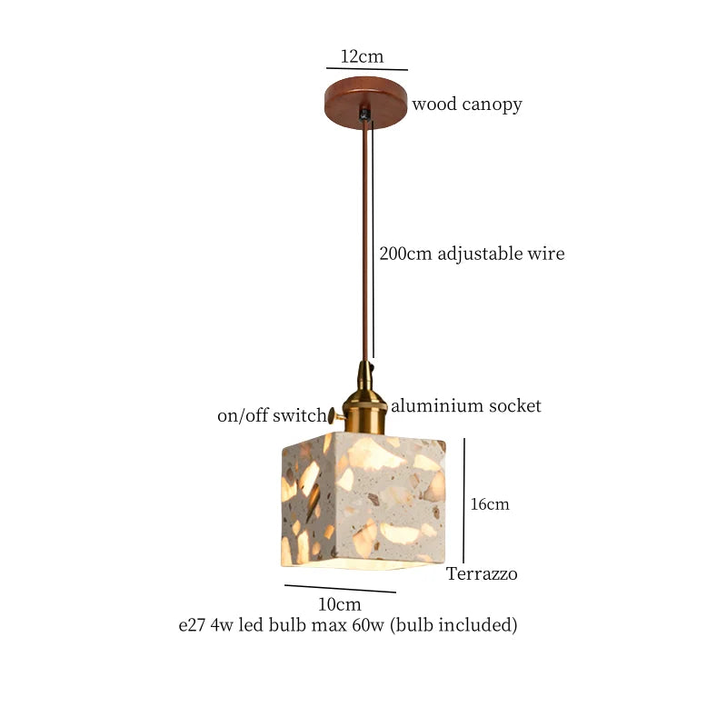 Afralia™ Terrazzo LED Pendant Light - Modern Nordic Design for Home and Kitchen