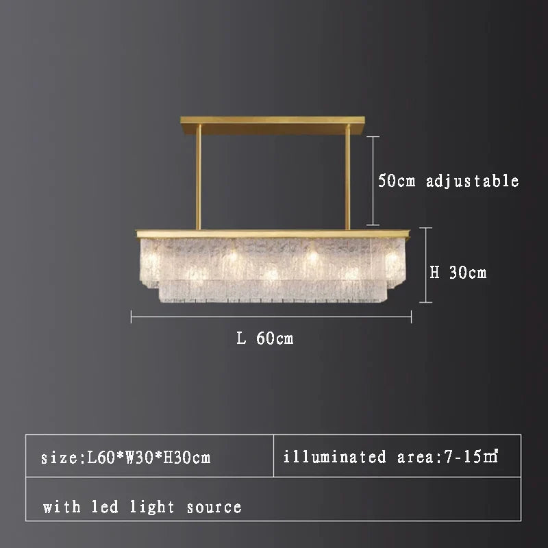 Afralia™ Clear Glass LED Chandelier: Modern Luxury Living Room Art Deco Ceiling Light