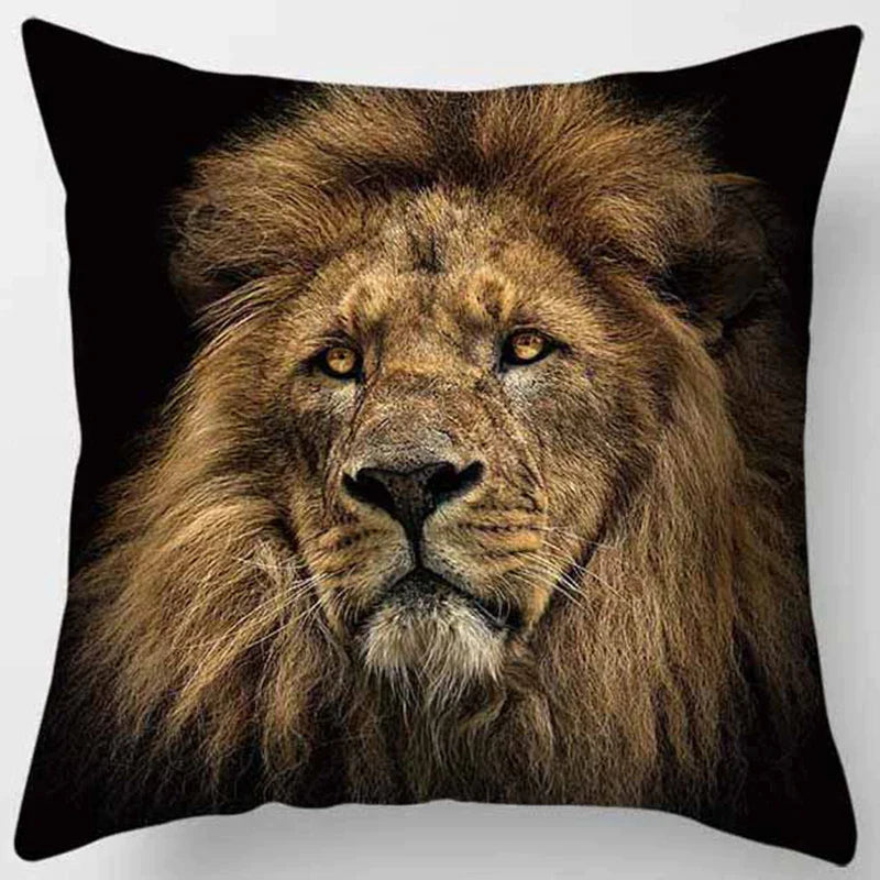 Afralia™ Animals World Tiger Lion Pillow Case for Cute Home Decor in Sofa Living Room