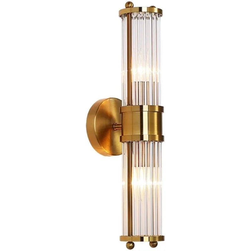 Afralia™ Crystal LED Gold Wall Sconce Modern Bedroom Decor Sconce Fixture