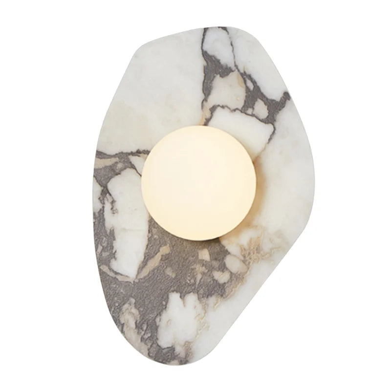 Afralia™ White Glass LED Wall Sconce | Modern Bulgari Luxury Stone Vanity Light