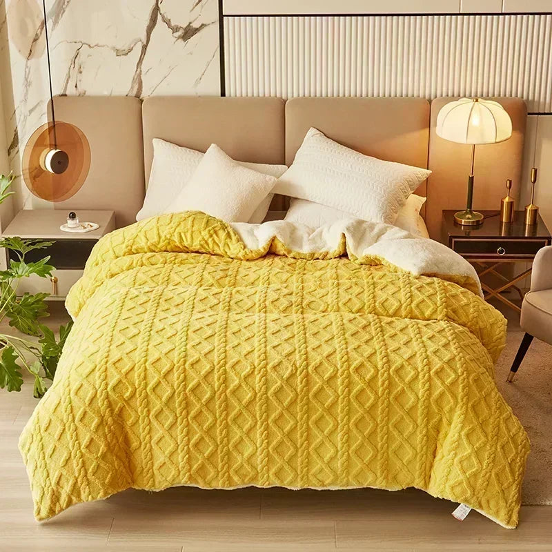 Afralia™ Cozy Cashmere Blanket Duvet Cover - Soft Warm Fleece Quilt Cover for Beds