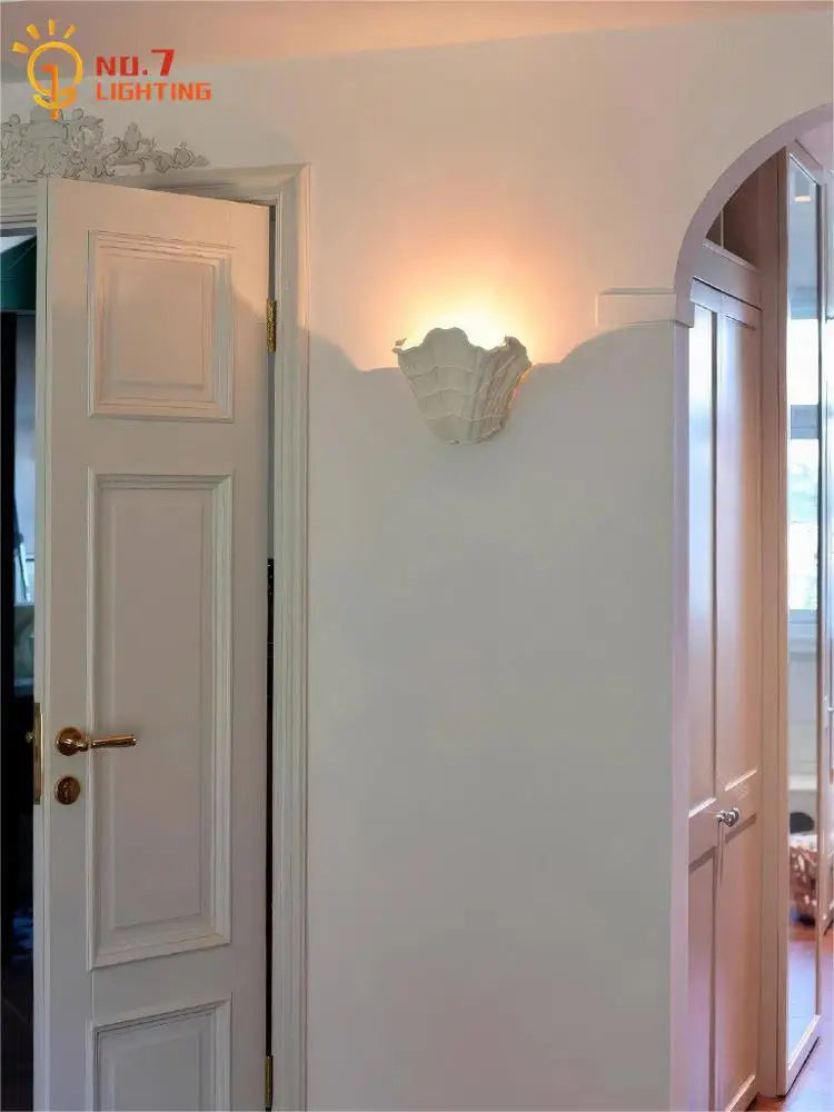 Afralia™ Romantic Gypsum LED Wall Lamp for Bedroom, Staircase, Aisle - French Design Aroque Art