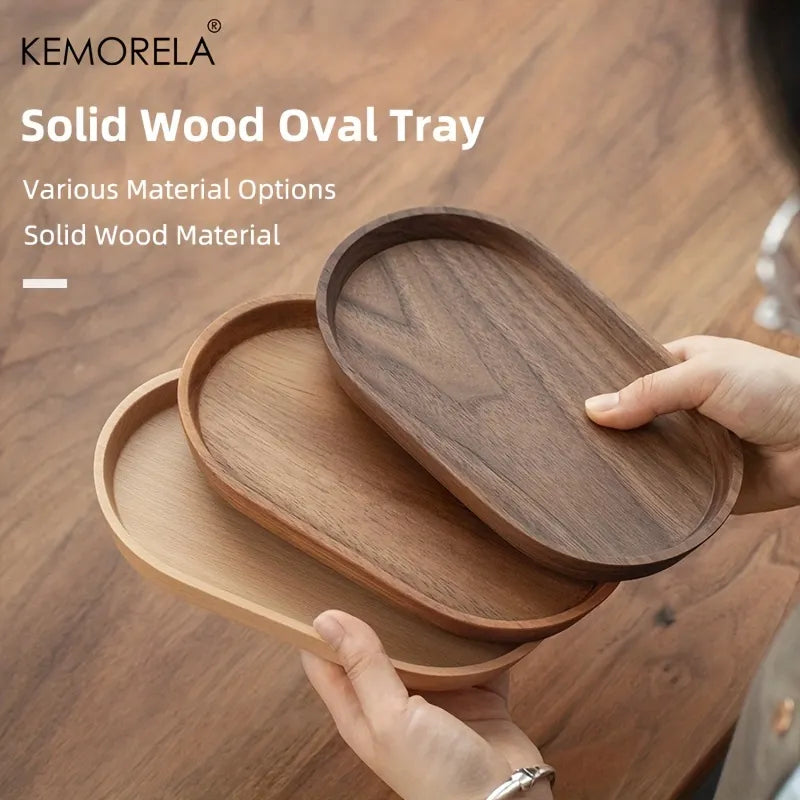 Japanese-Inspired Wooden Tray for Desserts and Snacks