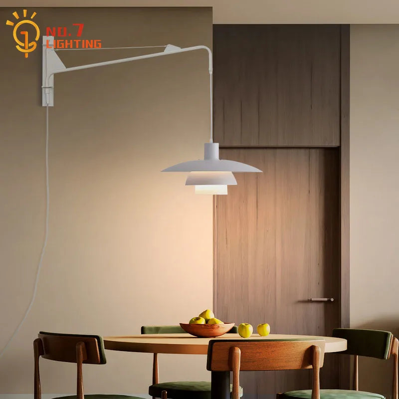 Afralia™ Cream Wind Rotating Wall Lamp Swing Arm for Interior Lighting