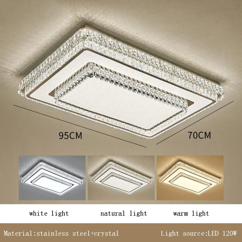 Afralia™ Modern Crystal LED Ceiling Lights for Bright Living Room Decor