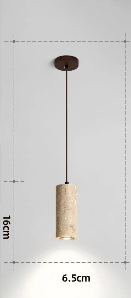 Yellow Travertine Pendant Light Japanese Style by Afralia™