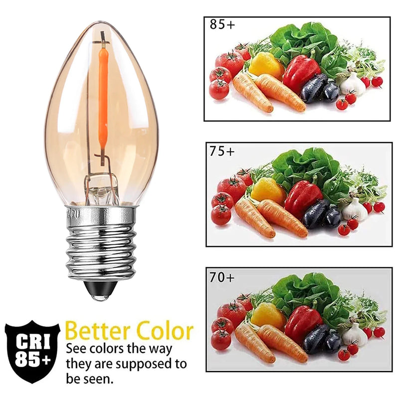 Afralia™ Gold Tint Glass LED Filament Candelabra Bulb Dimmable 2200K 0.5W 110V 220V