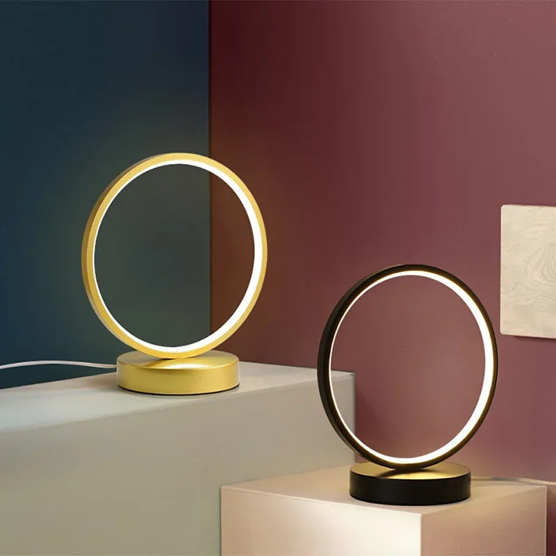 Afralia™ Modern LED Table Lamp: Sleek Circular Design for Bedroom and Study Room