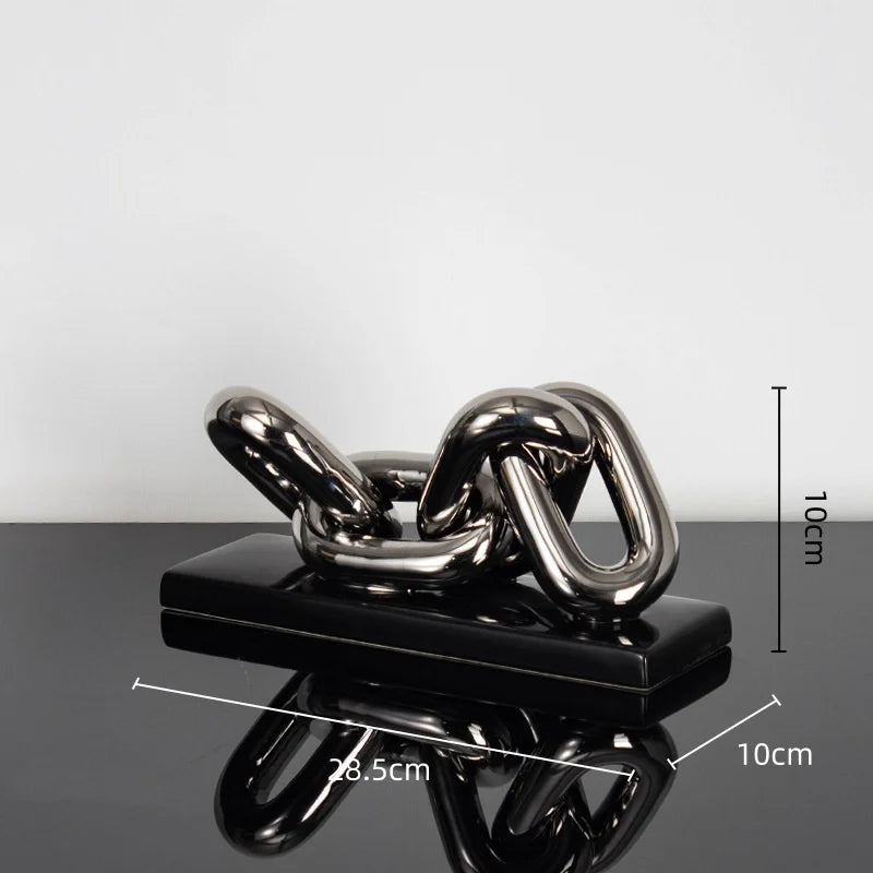 Afralia™ Golden Chain Skeleton Lock Home Decoration Figurine