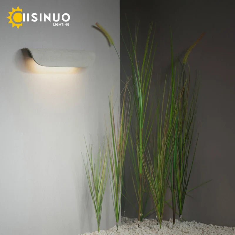 Afralia™ Outdoor LED Wall Sconce in White Aluminum for Porch Entryway