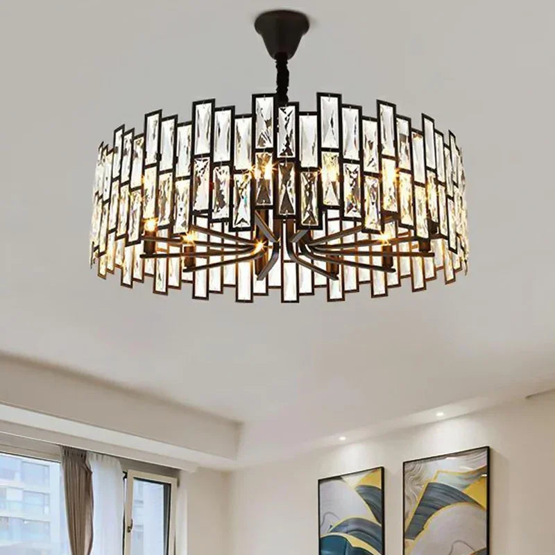 Afralia™ Small Black Crystal Chandelier: ModernLight Luxury for Home Indoor Lighting