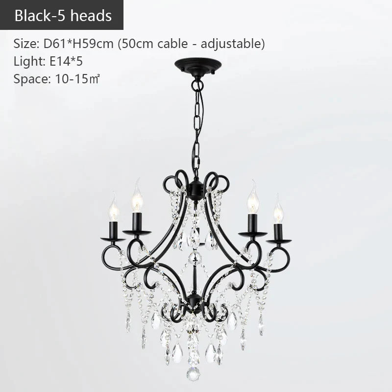 Afralia™ Iron Crystal Chandelier: Modern Luxury Industrial Style for Home Living/Dining Room
