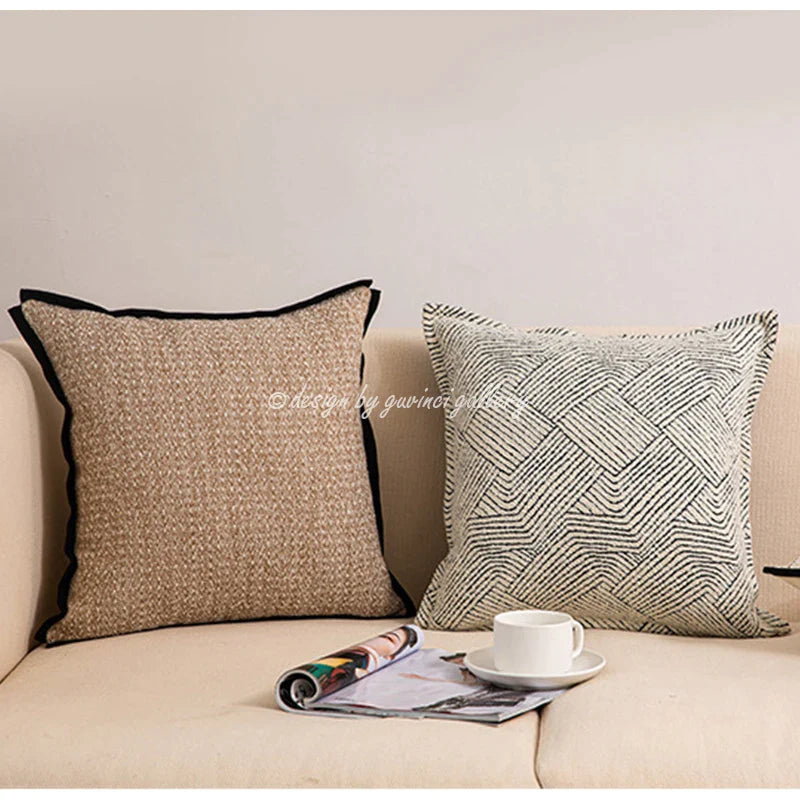 Afralia™ Wool Blend Geometry Cushion Cover - Wabi Sabi Style for Living Room Sofa