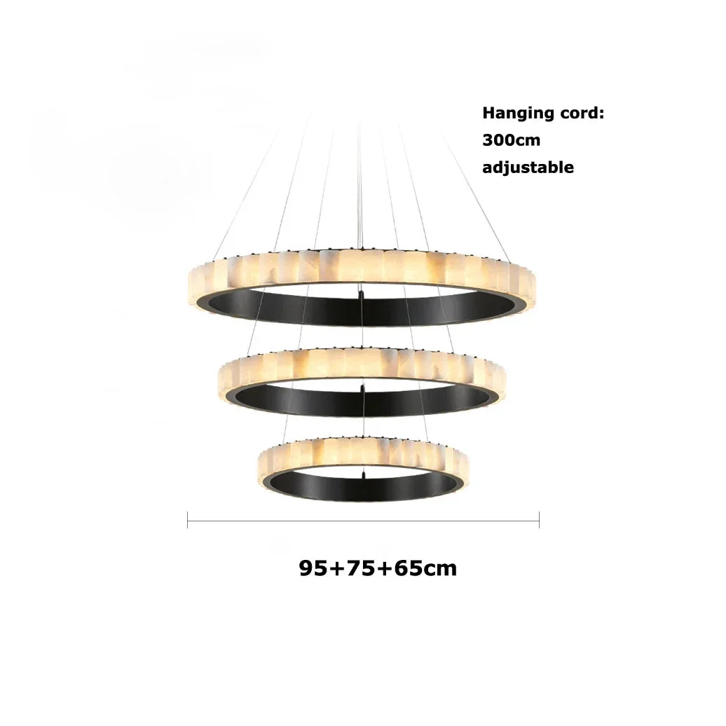 Afralia™ Postmodern Gold Marble Chandelier Light - Dimmable Nordic Pendant for Living Room