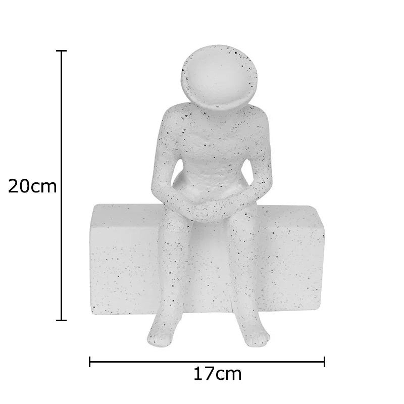 Afralia™ Modern Ceramic Figures Sculpture for Desk Decoration and Room Aesthetic