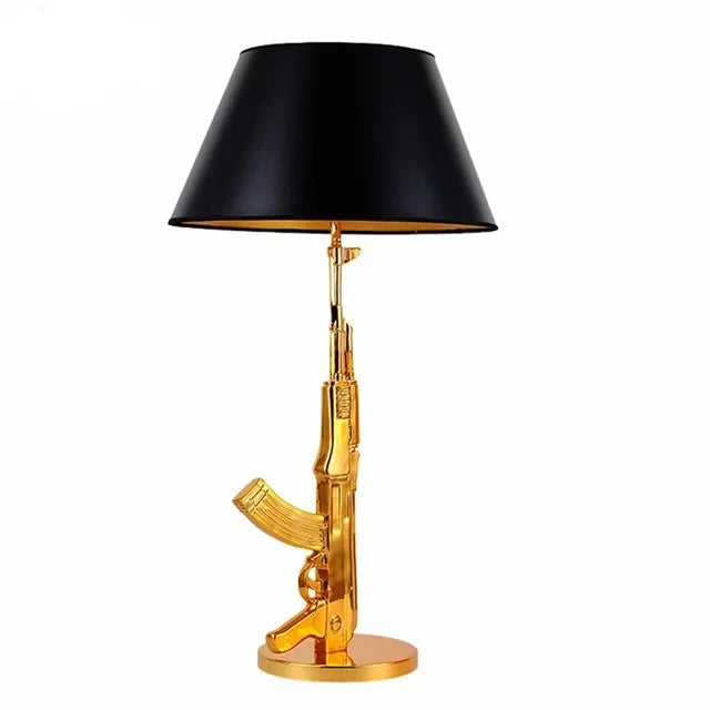 Afralia™ Gun Floor Lamp Electroplated Metal Table Desk Light