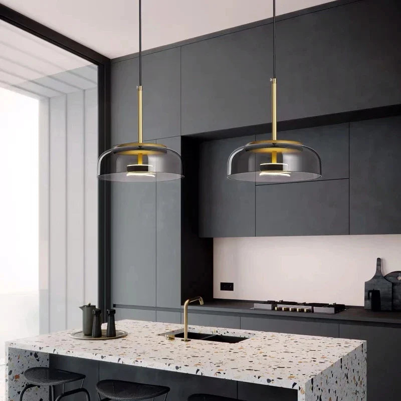 Afralia™ Glass Pendant Lamp Ceiling Hanging Light - Danish Designer Stylish Suspension