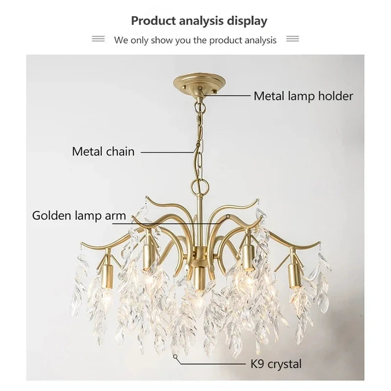 Afralia™ Elegant Black Crystal Chandelier for Living Dining Bedroom Kitchen