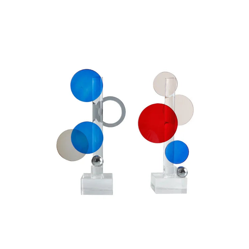 Afralia Geometric Crystal Circle Sculpture Ornaments Home Decor Figurines