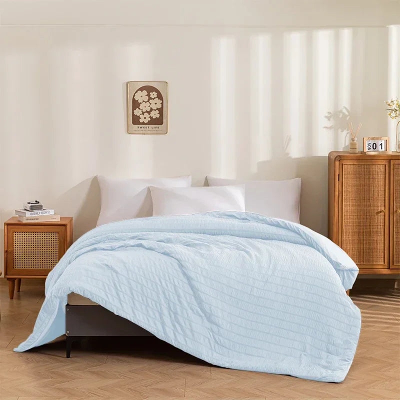 Afralia™ Seersucker Queen Duvet: Soft & Breathable All-Season Comforter Blanket
